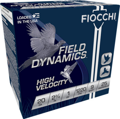 FIOCCHI 20GA 2.75" 1OZ #9 - 1220FPS 25RD 10BX/CS