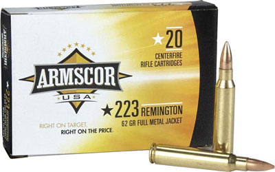 ARMSCOR 223 REM 62GR FMJ - 20RD 50BX/CS