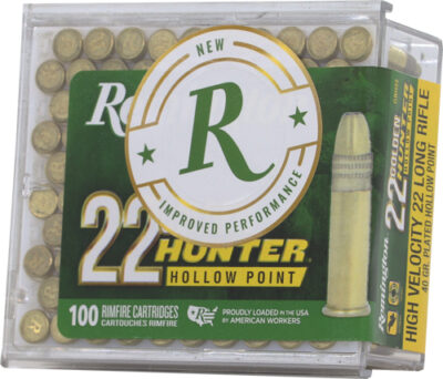 REMINGTON GOLDEN HUNTER 22LR - 40GR PLATED HP 100RD 50BX/CS