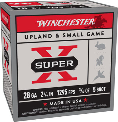 WINCHESTER SUPER-X 28GA 2.75" - 3/4OZ #5 1295FPS 25RD 10BX/CS